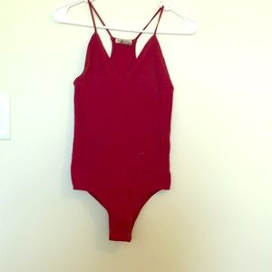 Burgundy body suit
